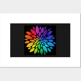 Rainbow Flower Posters and Art